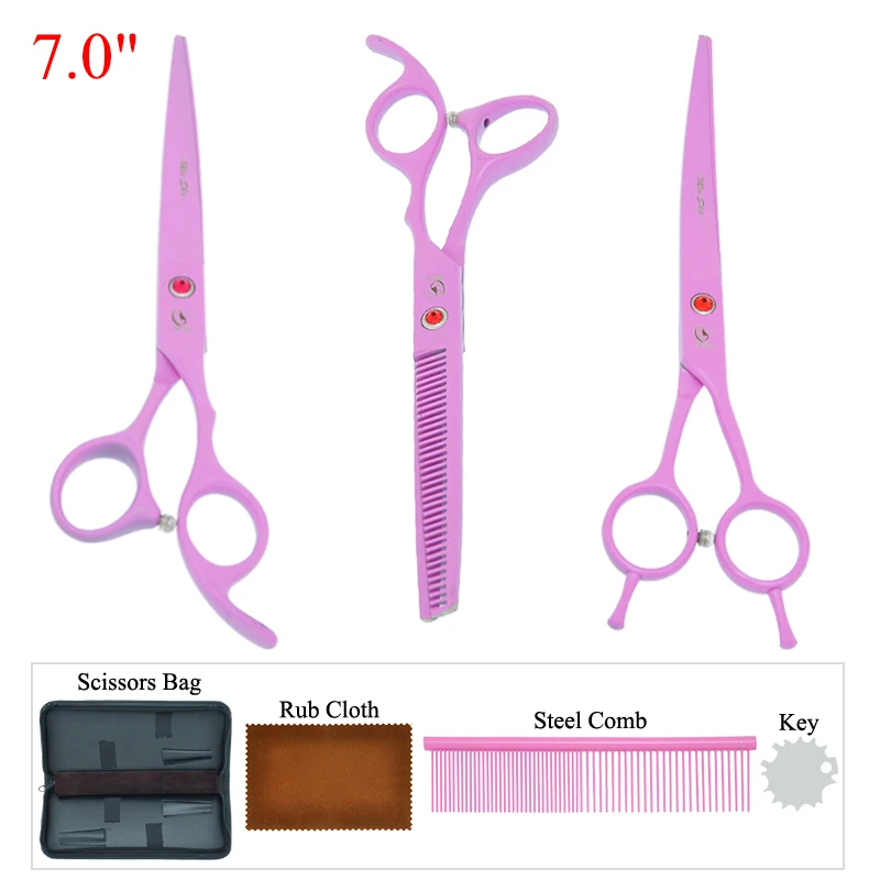 

7 inch Meisha Professional Pet Trimmer Scissors Japan Steel Dog Cutting Thinning Shears Animals Curved Grooming Clipper B0037A