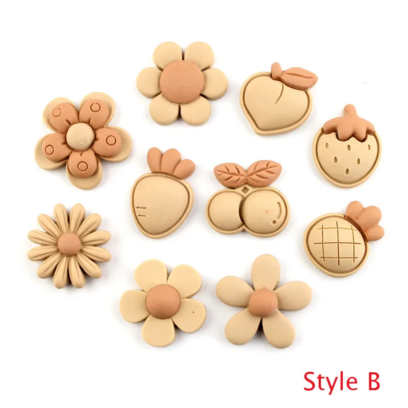 20pcs Resin Flower Fruit Decoration Craft Flatback Resin Cabochon for Kids Hair Bow Accessories DIY Scrapbooking Phone Deco