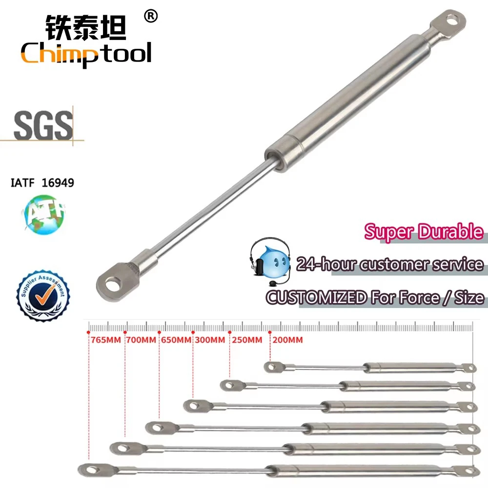 1 Pc Stainless Steel 316 Gas Spring Universal Shock Absorber Hydraulic Lift Support Strut Bar For RV Bed Marine Salt Ocean Work