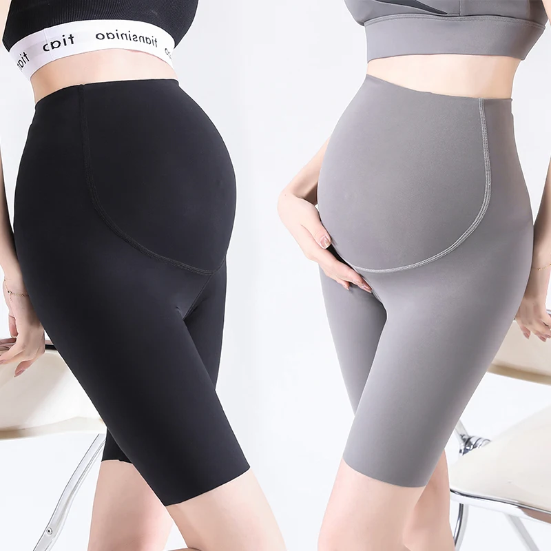 

970# Summer Thin Maternity Half Yoga Pants High Waist Belly Short Legging Clothes for Pregnant Women Pregnancy Sports Shorts