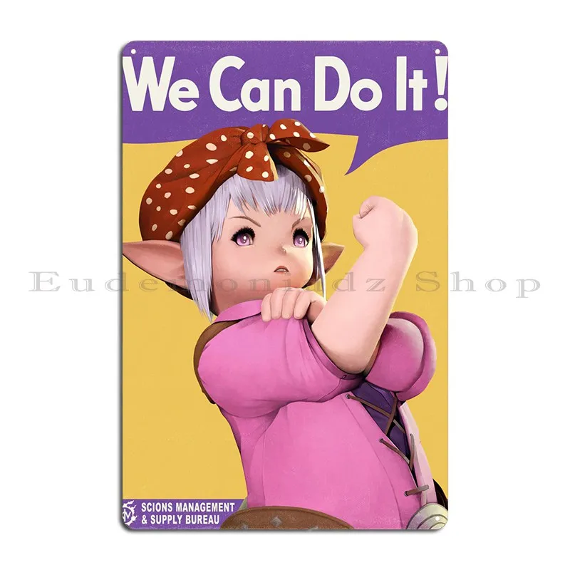 Tataru Can Do It Essential Rosie the Riveter Metal Customize Club Garage Living Room Design Tin Sign Poster