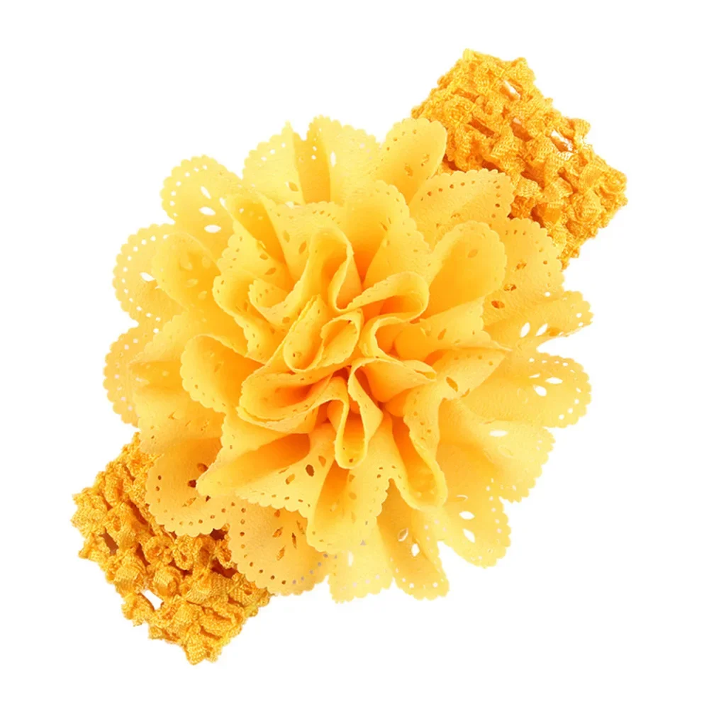 6PCS Baby Girls Mesh Flower Headband Elastic Crochet Children Hair Bands Newborn Infant Photo Shoot Kids Accessories Gifts Set