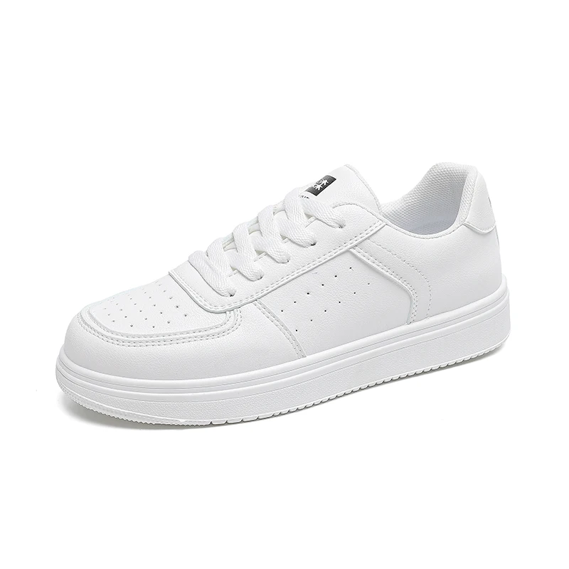 

2025 Women's White Flat Bottom Shoes Fashionable and Breathable Women's Sports Sneaker Lightweight Wear Walking Shoes for Girl