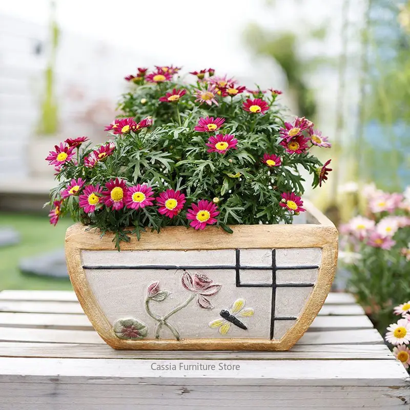 Large Planter for Orchids Asparagus Fern, Four-Legged Creative Flower Pot for Indoor Plants, Modern Container for Tall Greenery