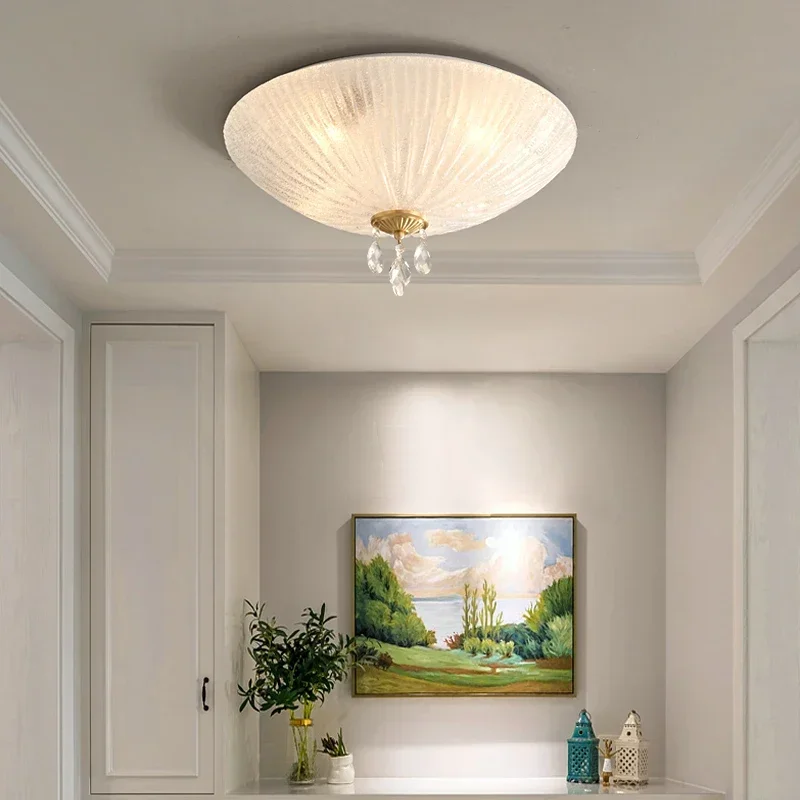 Deyidn Modern semi-round crystal ceiling light interior superior sense living room bedroom dining room aisle lighting