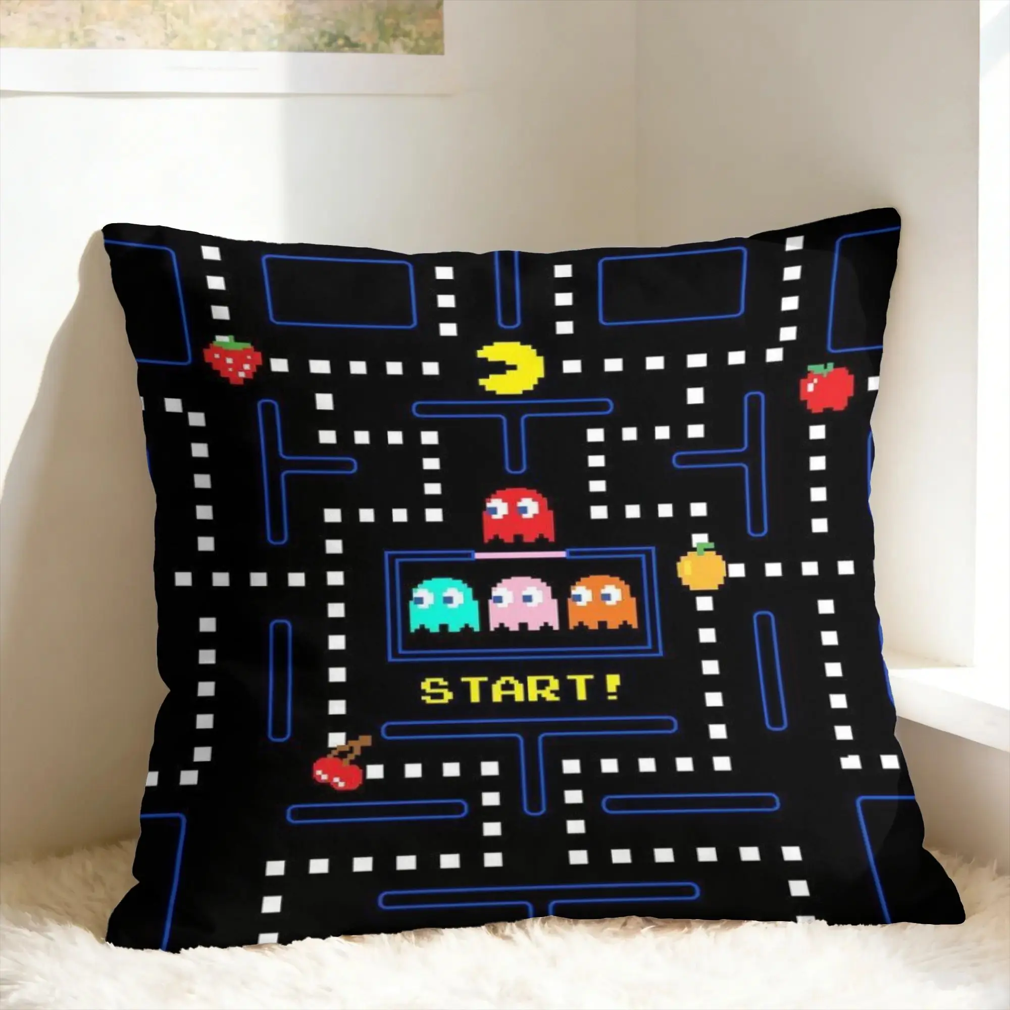 Pac-Man Pillow Case  Retro Trendy Pillow Cover Custom Pillowcases For Sofa Home Decor