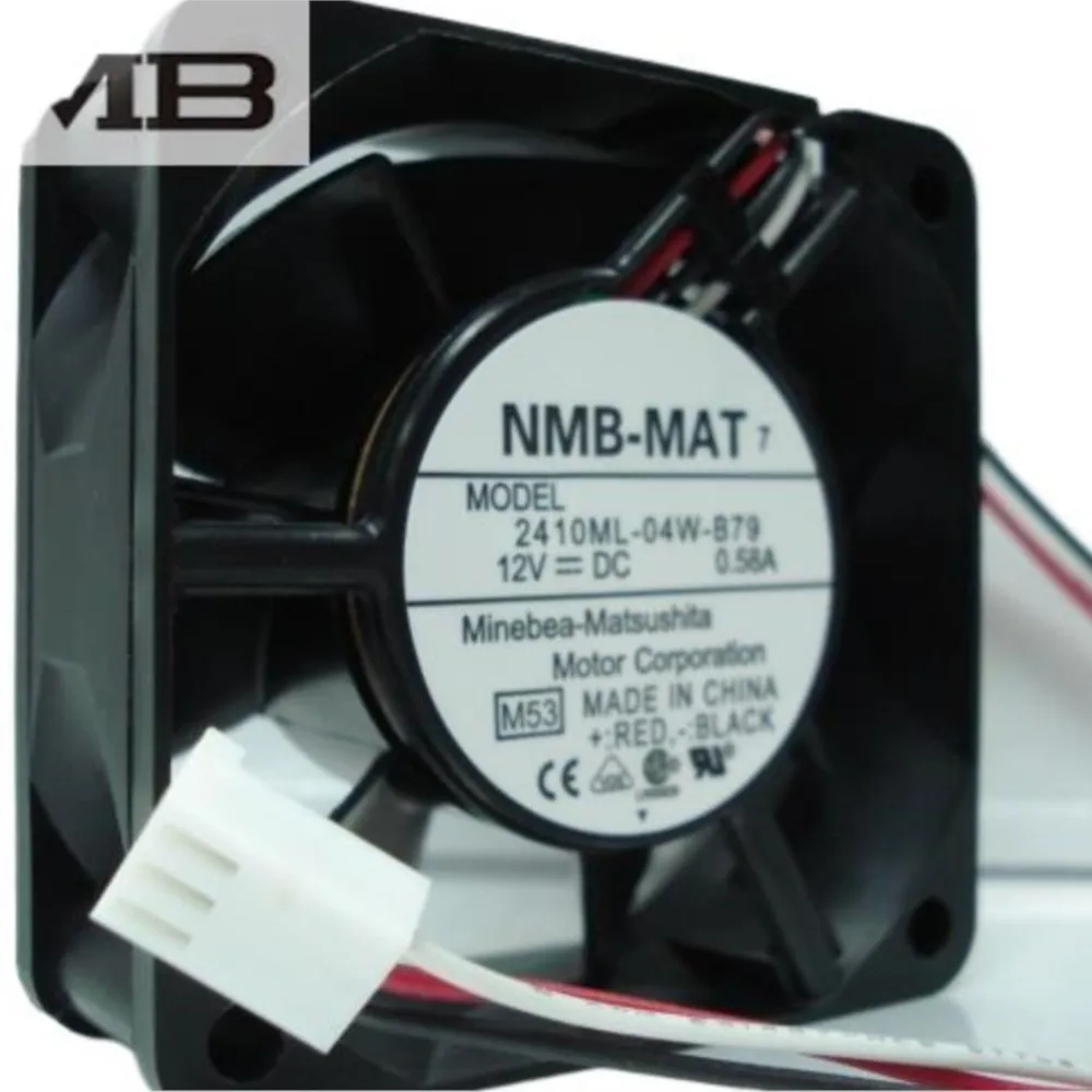 

For NMB 2410ML-04W-B79 -F62 6025 60x60x25mm 6cm DC 12V 0.58A 3Wire server inverter Cooling fan