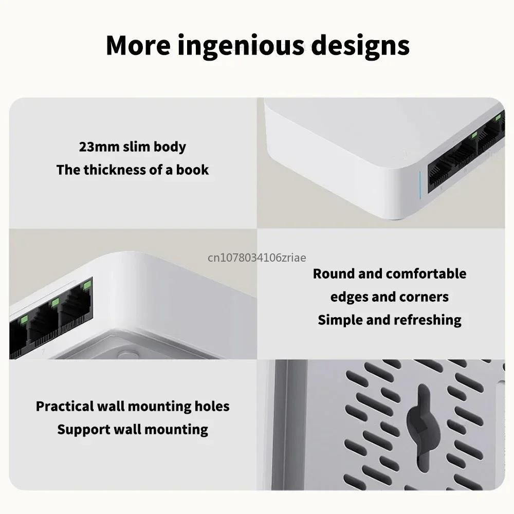 Origina Xiaomi Gigabit Ethernet Switch Network Switch 8 Ports 10/100/1000Mbps Ethernet High Performance Internet Splitter 16Gbps