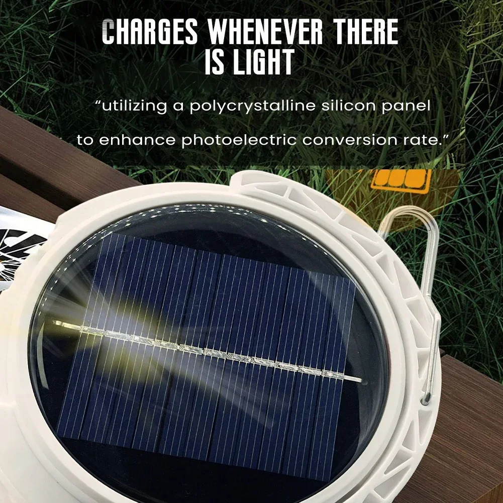 Type-C Zonne-Energie Opladen Nood Powerbank Afstotend Licht Outdoor Multi-Functionele Draagbare Camping Licht Met Power Display