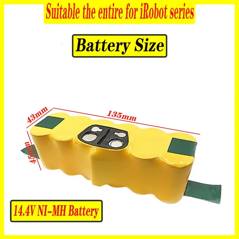 Replacement14.4V 12800mAh NI-MH Battery for iRobot Roomba 500 600 700 800 Series 555 560 580 620 630 650 760 770 780 790 870 880