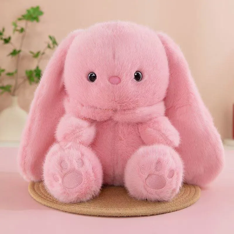 Cute Long Eared Rabbit Plush Toy Soft Fluffy Stuffed Bunny Multiple Colors Cartoon Plush Pillow for Gift Girls Kids Kawaii