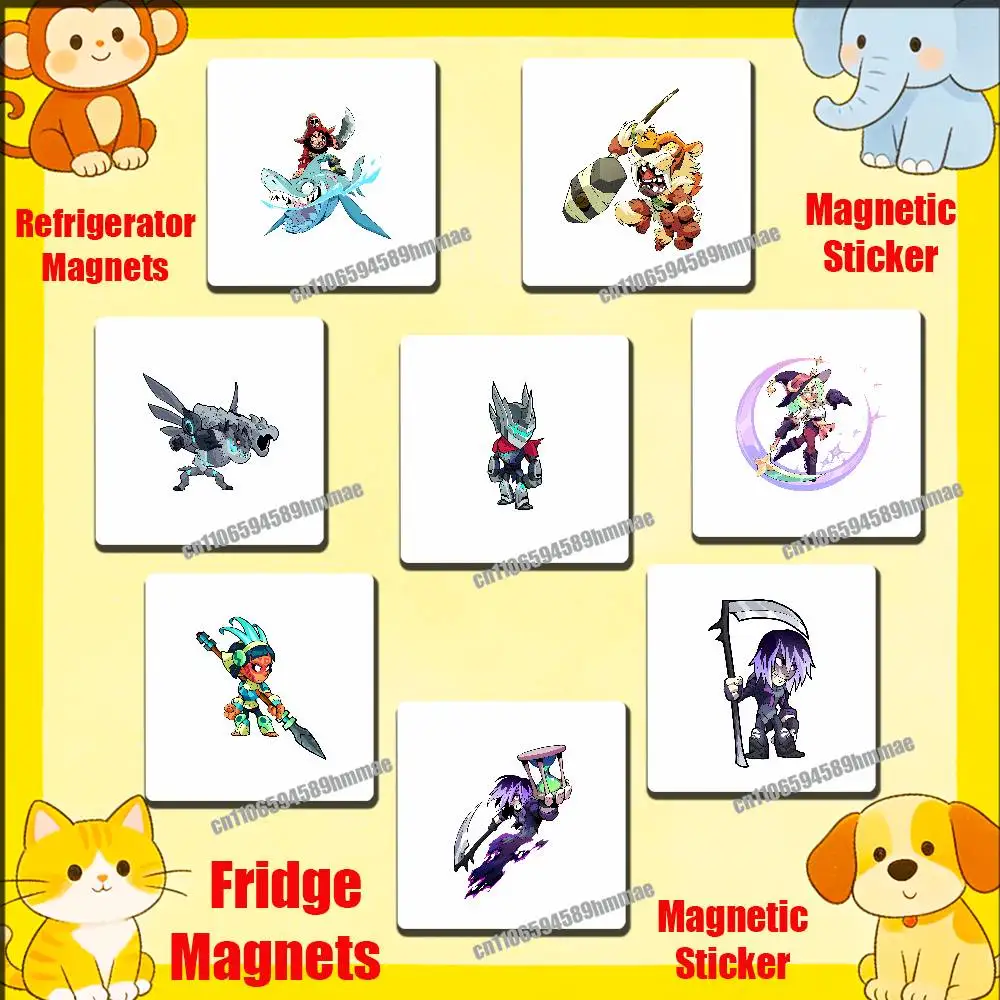 

For B-Brawlhalla Fridge Freezer Refrigerator Magnets Metal Cabinet Magnetic Sticker Cover Home