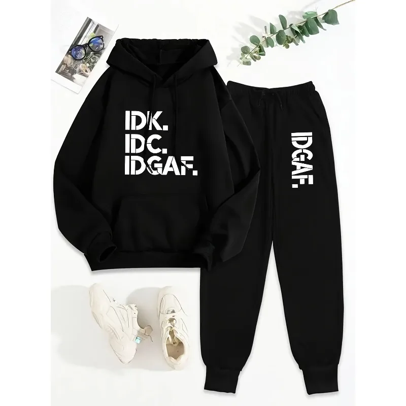 2 piece Men's Paris Letter Striped 3D Printed Comfortable Hooded and Long Pants Set Suitable for Spring and Autumn Wear