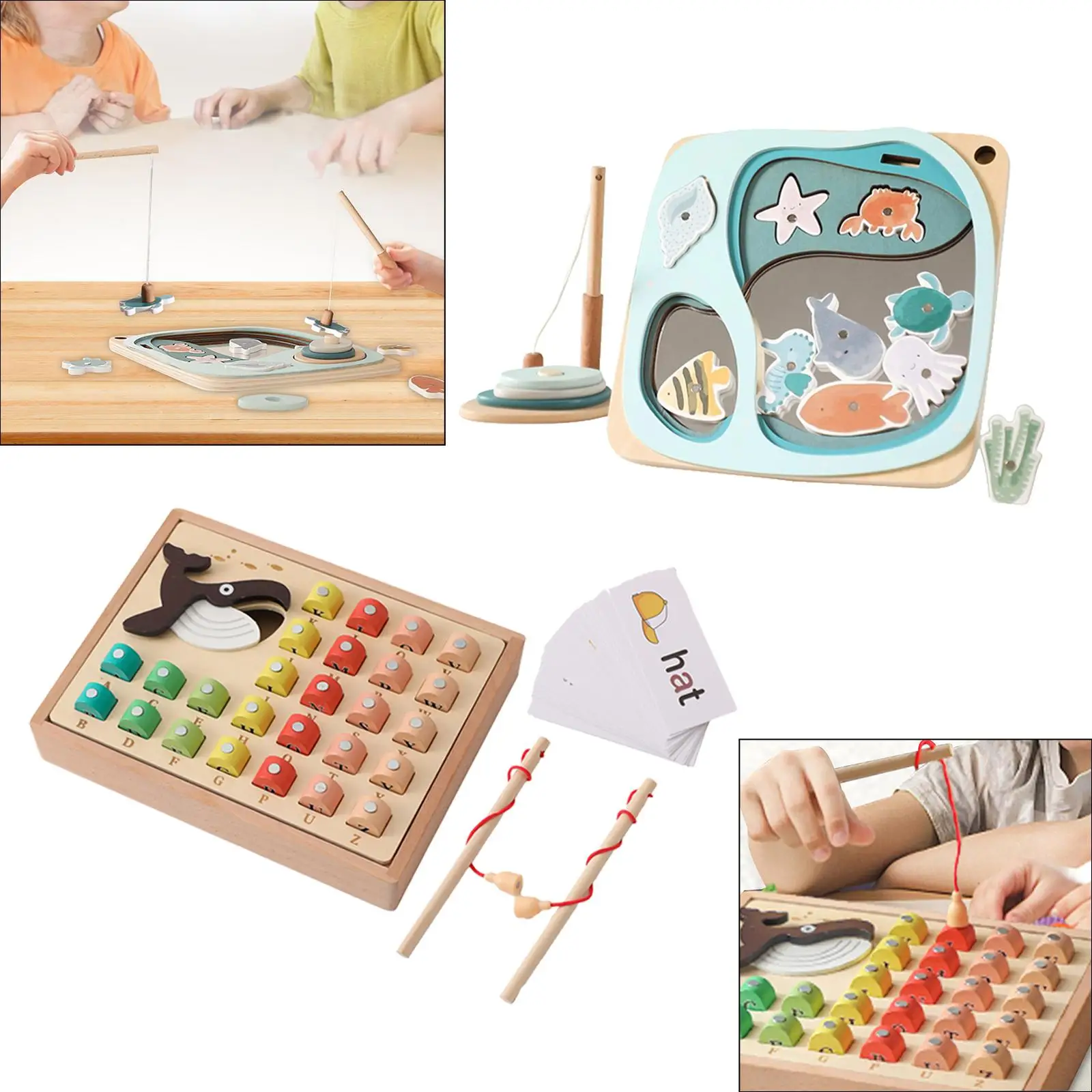 ของเล่น Montessori ของเล่นเพื่อการศึกษาสำหรับเด็กวัยหัดเดินเด็กหญิงเด็กชาย3 4 5ปีเกมตกปลา