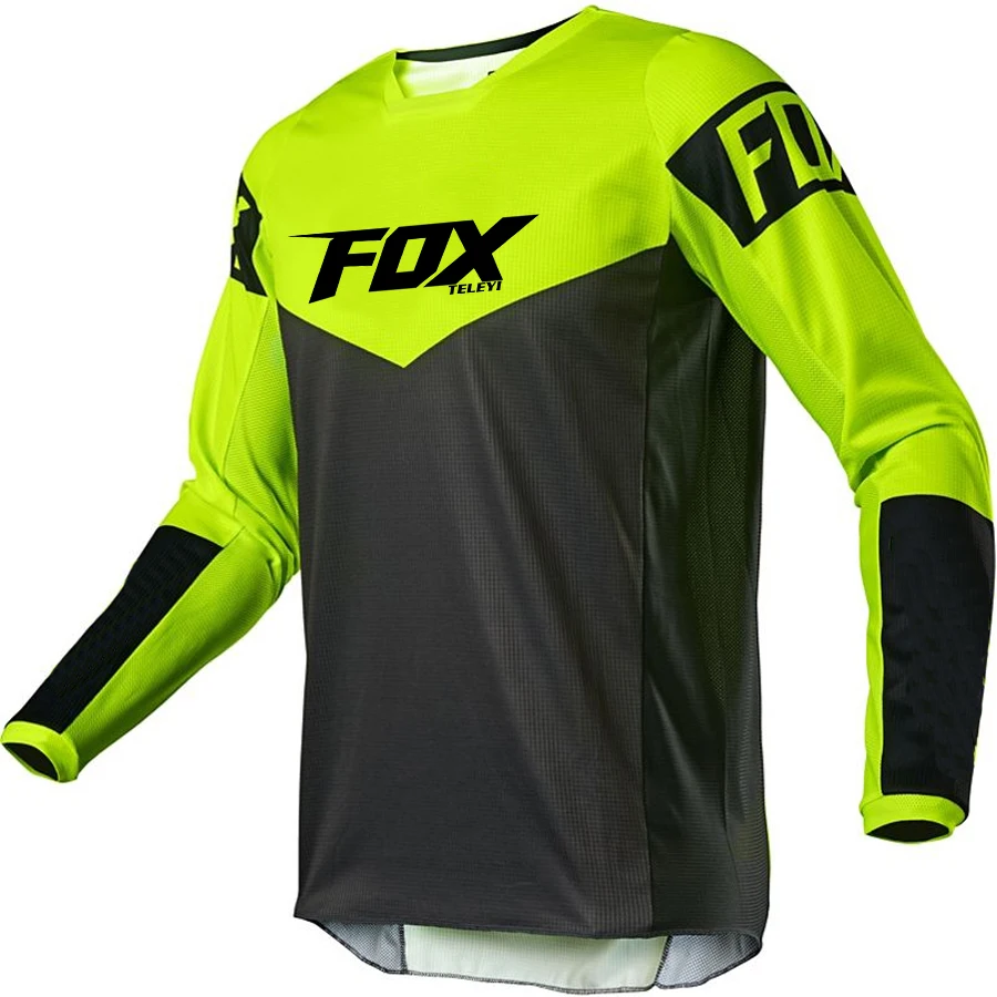 

2024 Men's Downhill Jersey Fox teleyi Mountain Bike Mtb Shirts Offroad Dh Motorcycle Motocross Sportwear Bicycle Racing Cycling