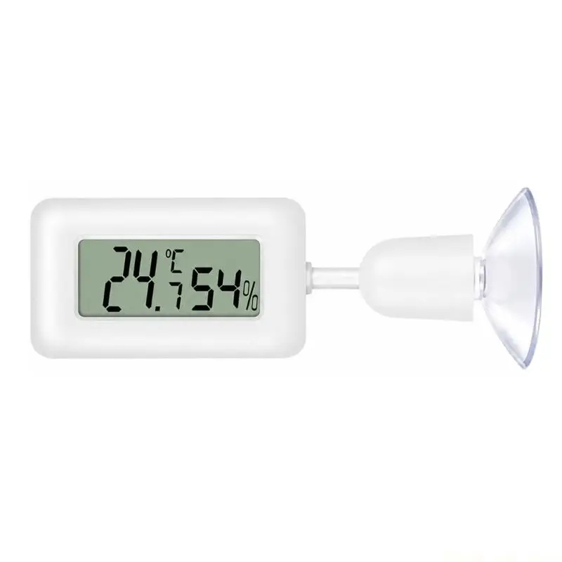 A2BE Rotating Digital Climate Display with Suction Cup for Tank Care, Lighted Screen for Daily Air Review and Reading