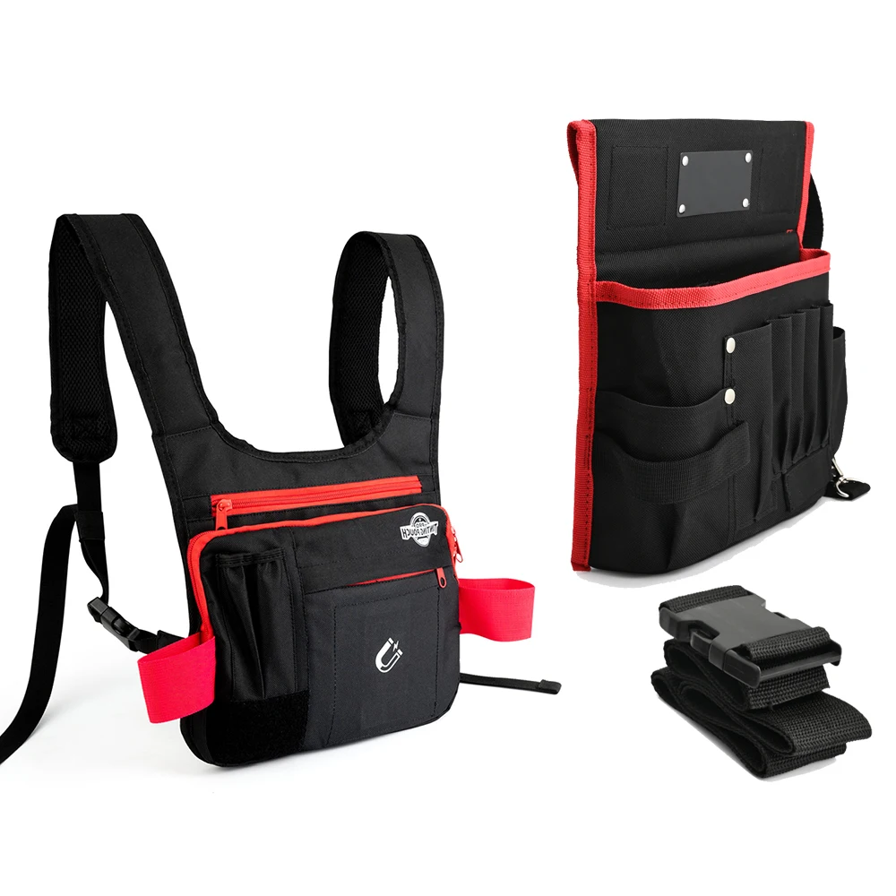 

EHDIS Large Capacity Portable Storage Pouch With Magnetic Area Car Tinting Squeegee Scraper Cleaning Tools Holding Organizer Bag