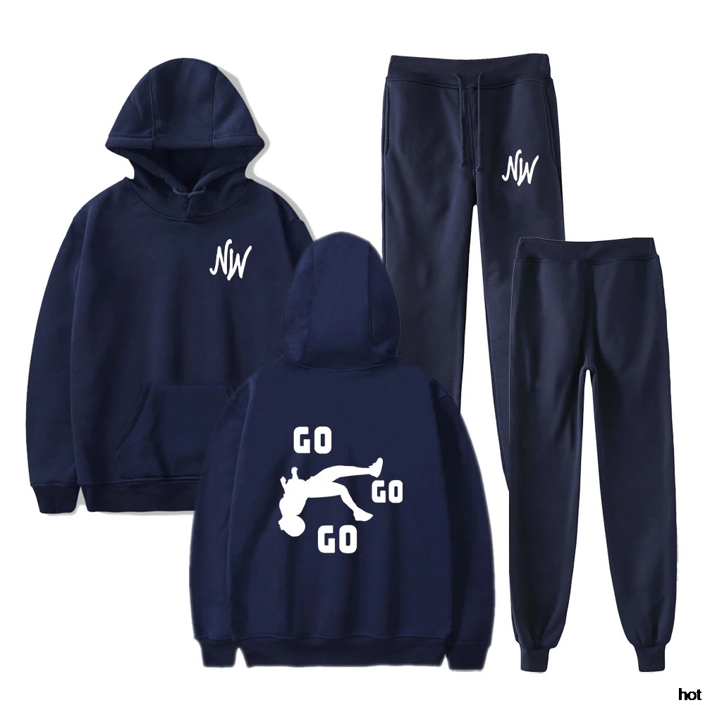 Nidal Wonder Merch Nw Go Go Go   Hooded  Drawstring Pockets Sweatshirt Set Men/women Nw Pullover