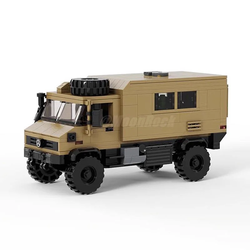 All Terrain RV Military Car Model MOC Moonrock Unimog U4000 Building Blocks Model Car Bricks Toy For Children Birthday Gift