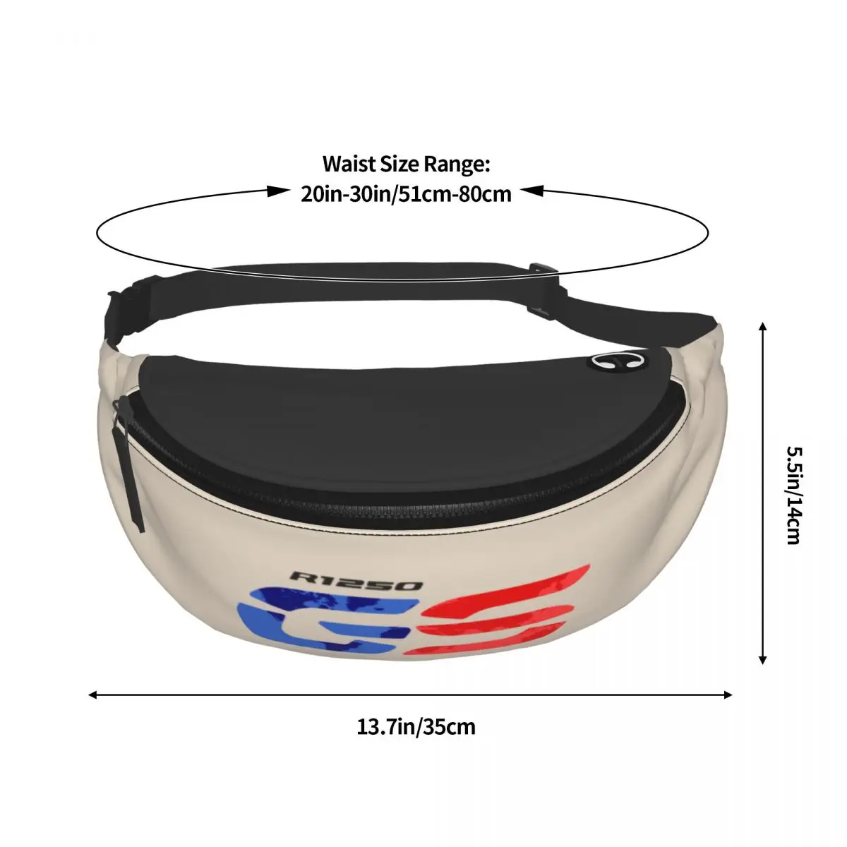 Custom GS Motorcycle Adventure Fanny Pack Women Men Motorrad Biker Crossbody Waist Bag for Cycling Camping Phone Money Pouch