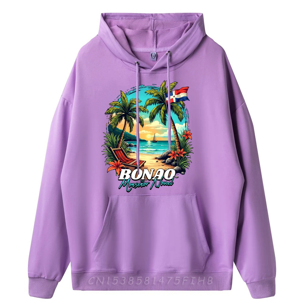 Hoodie Grafis Lengan Panjang Klasik Kaus Pria Leher O Liburan Bonao Hoodie Klasik Pantai Republik Dominika Spesial