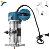 800W Electric Trimming Machine Router Carpentry Manual Trimming Tool 30000rpm Woodworking 6 Speed 1/4'' Trimmer DIY Power Tool
