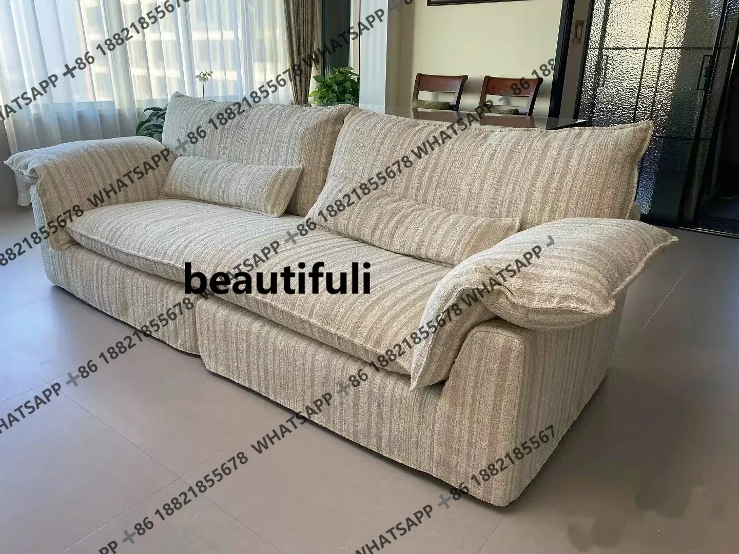 

F150 Fabric can be fully disassembled and washed French lazy wind advanced French simple sofa
