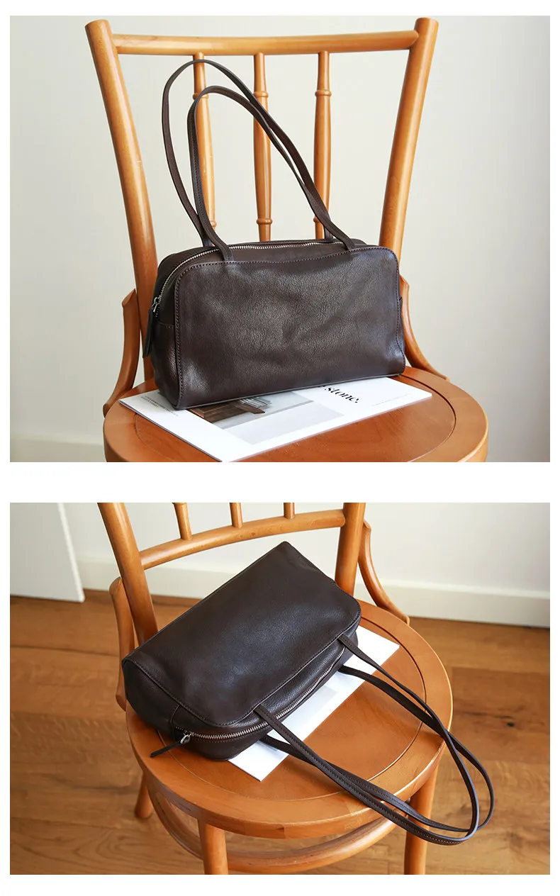 Lässige Designer-Handtasche aus weichem, echtem Leder, Damen-Umhängetasche, modisch, schlicht, luxuriös, aus echtem Rindsleder, Damen-Unterarmtasche – Detail 16