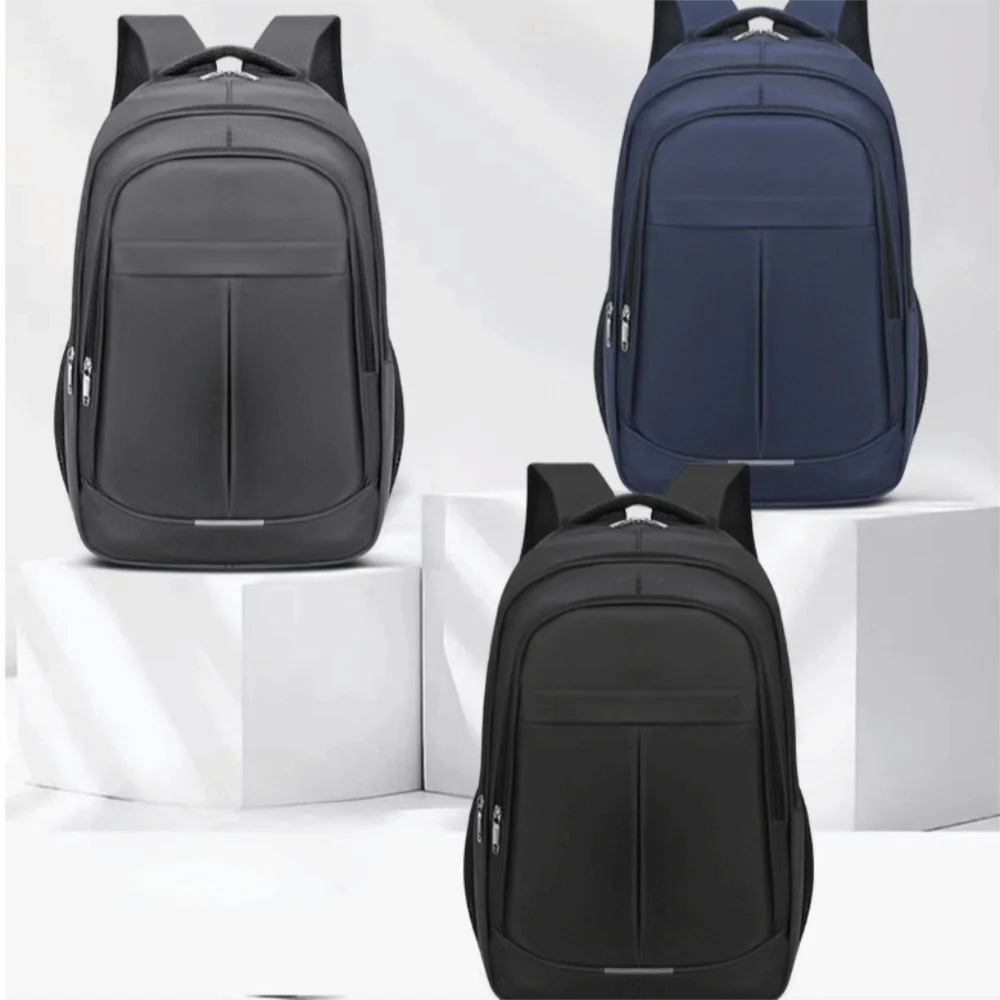 Solid Color Men Business Backpack Large Capacity Multi Layer Student School Bags Lightweight Black Men Laptop Backpack Sports