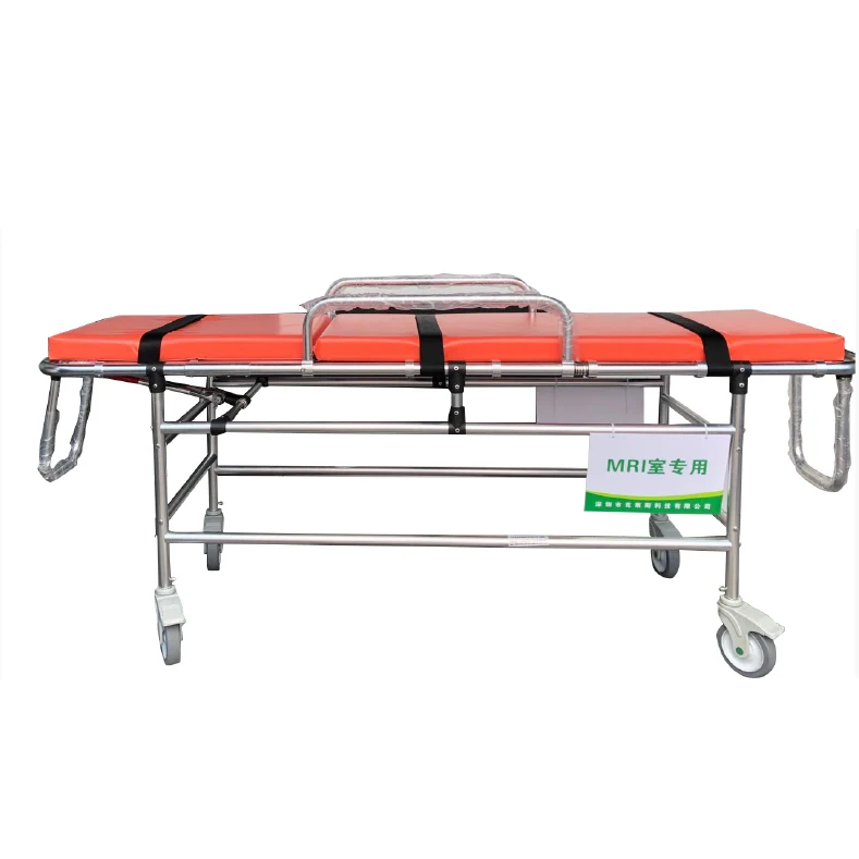 Hospital MRI use patient transfer emergency aluminum Non-magnetic Transfer Trolley