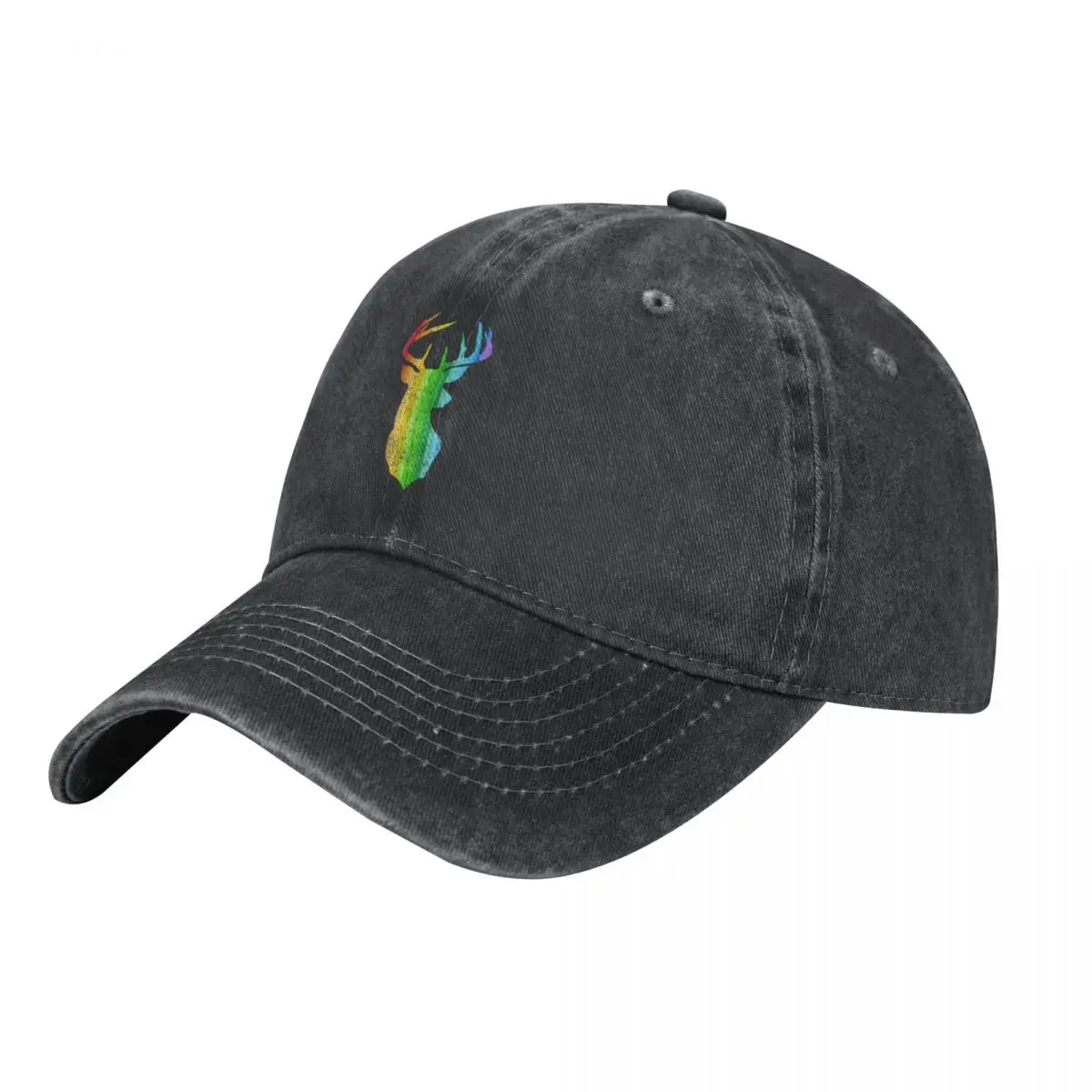 

Vintage Stag In Rainbow Colors A Washed Baseball Cap Hat