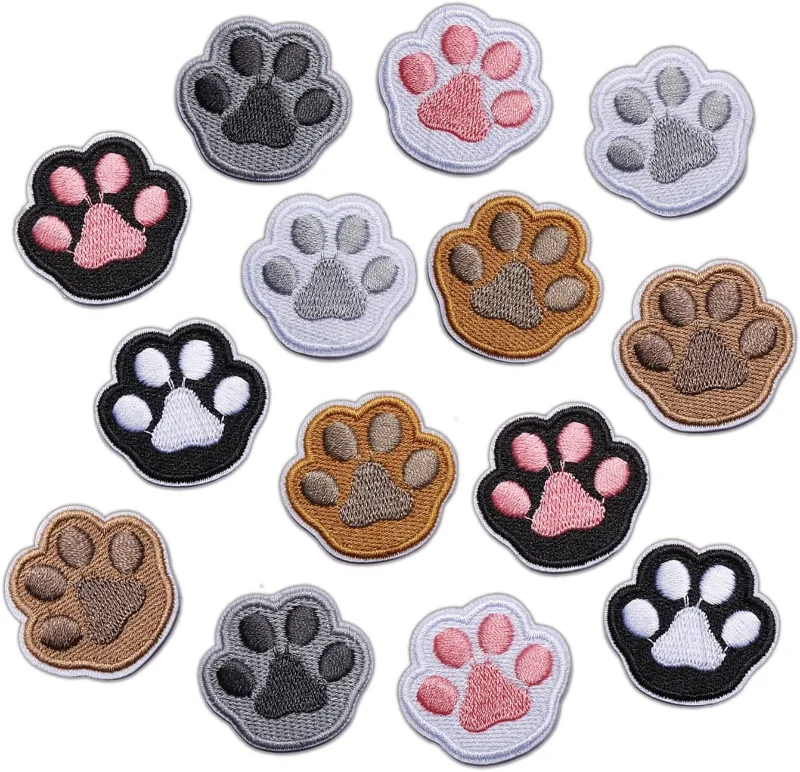 

7Pcs Paw Print Patches for Clothing Sew on / Iron on Patches Embroidery Applique for Caps Shoes Bags Decor Cute Paw DIY Craft