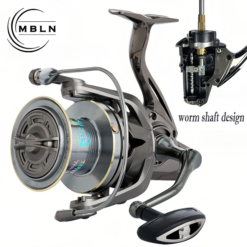 

MBLN 8000-14000 Fishing Reel, Worm Shaft Design Technology, Seawater Spinning Reel, Long-distance Surf Fishing VX