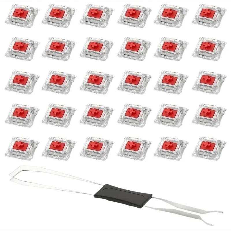 50/100pcs Mechanical Keyboard Switches Blue Black Red Brown Cross Stem Hot Swappable DIY Switch with Keycap Puller image 5