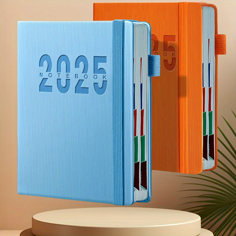 1pc 2025 Daily Planner Notebook, 365 Days 400 pages Diary Time Management Notes,Self-discipline Check-in Diary Planning