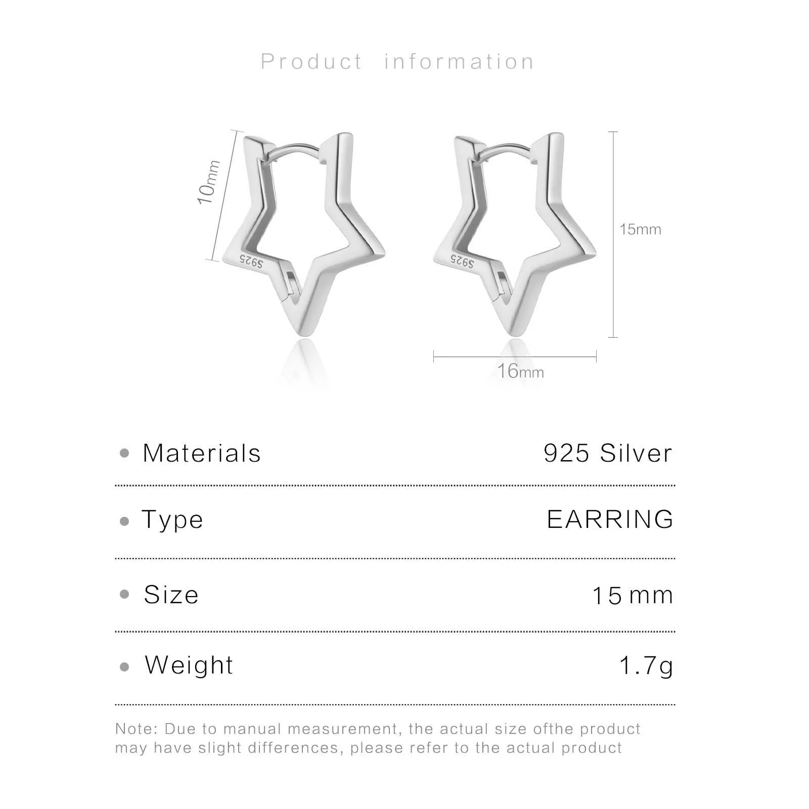 ANDYWEN 925 Sterling Silver Five-Pointed Star Sample Luxury Fine Jewelry 2023 Women Spring Plain Rock Punk Jewels