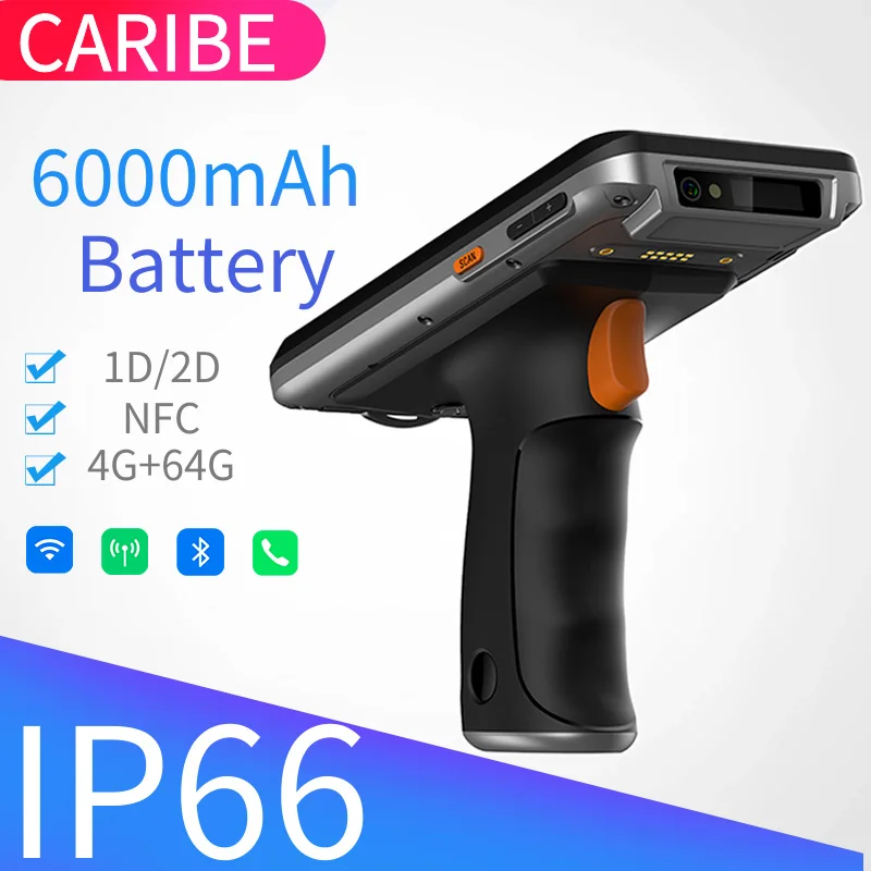 CARIBE PL-55L Android Pistol Grip PDA 1D 2D Barcode Scanner NFC reader Handle for Warehouse