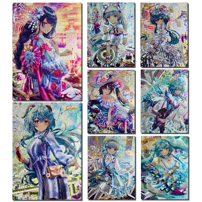 

Anime Goddess Story Genshin Impact Coarse Flash Card Mona Ganyu Eula Beelzebul Game Collection Birthday and Christmas Gifts