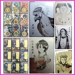 Anime BLEACH Rare PR AG Metal Game Collectible Cards Zaraki Kenpachi Kurosaki Ichigo Rukia Aizen Toys for boys Birthday Present