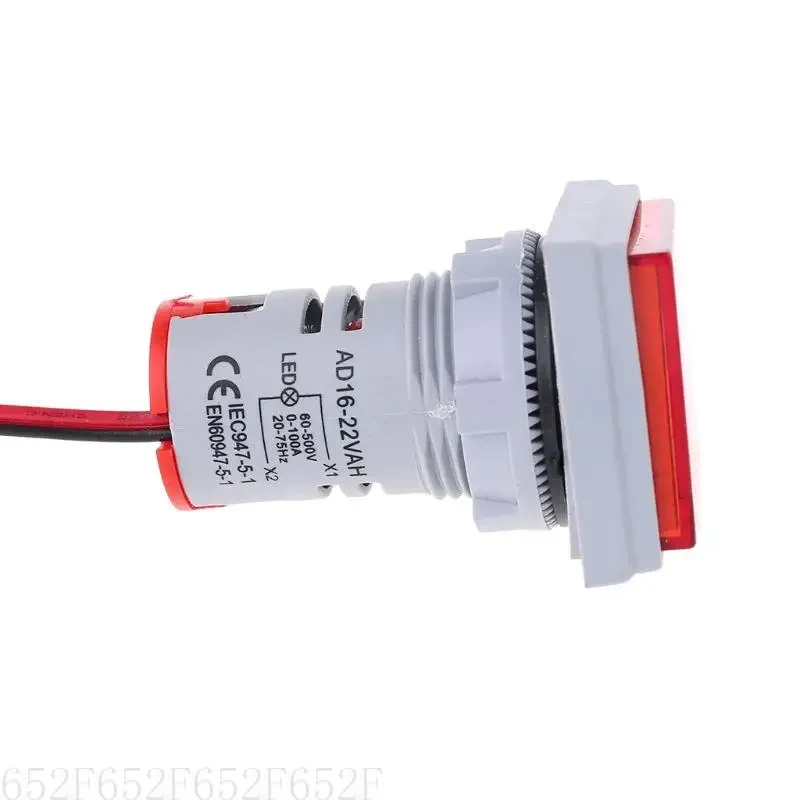 

652F 3 in 1 ACAmmeter Voltmeter Hz Current Frequency Meter Square Light 22mm Digital Amp Hz Led Lamps