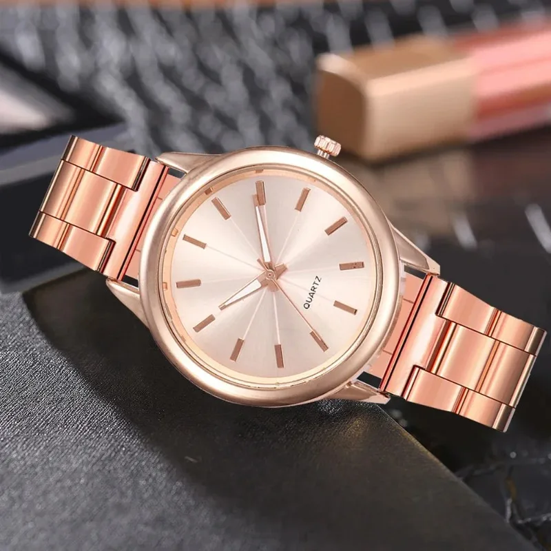 Simple Vintage Luxury Rhinestone Women's Watch Stainless Steel Dial Casual Bracelet Quartz WristWatches Ladies Bracelet Clock