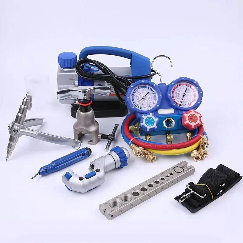 Upgrade  Vacuum Pump Flare Pressure Gauge Refrigeration Tool Set Air Conditioning Refrigeration Installation And Maintenance To