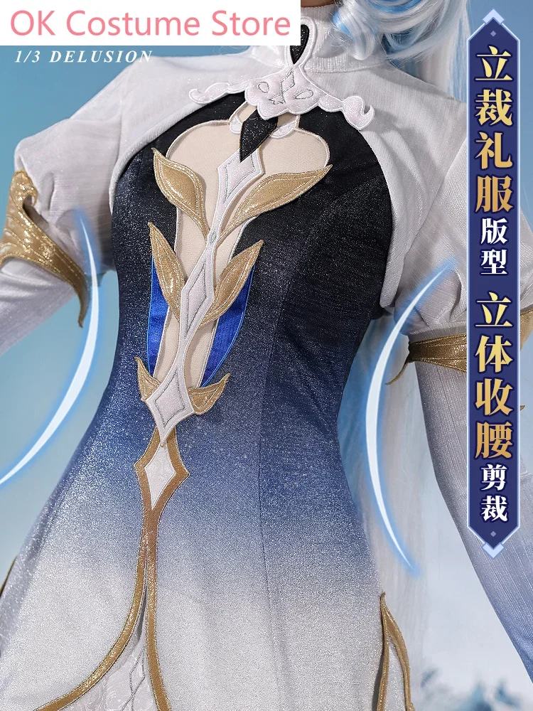 

Трехточечная делюзия Genshin Impact Furina The God Of Water Косплей Костюм Cos Game Аниме Вечеринка Униформа Хэллоуин Играть Ролевая