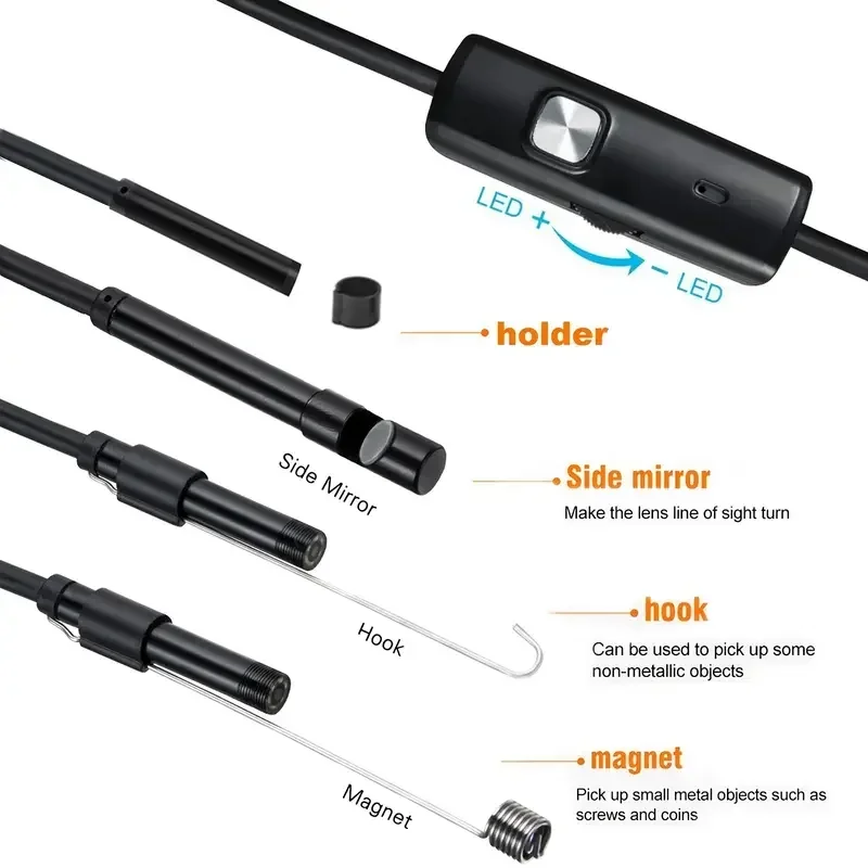 Mini Endoscope Camera 3 in 1 - USB Android Type C Snake Camera for PC Smartphone Car Finder