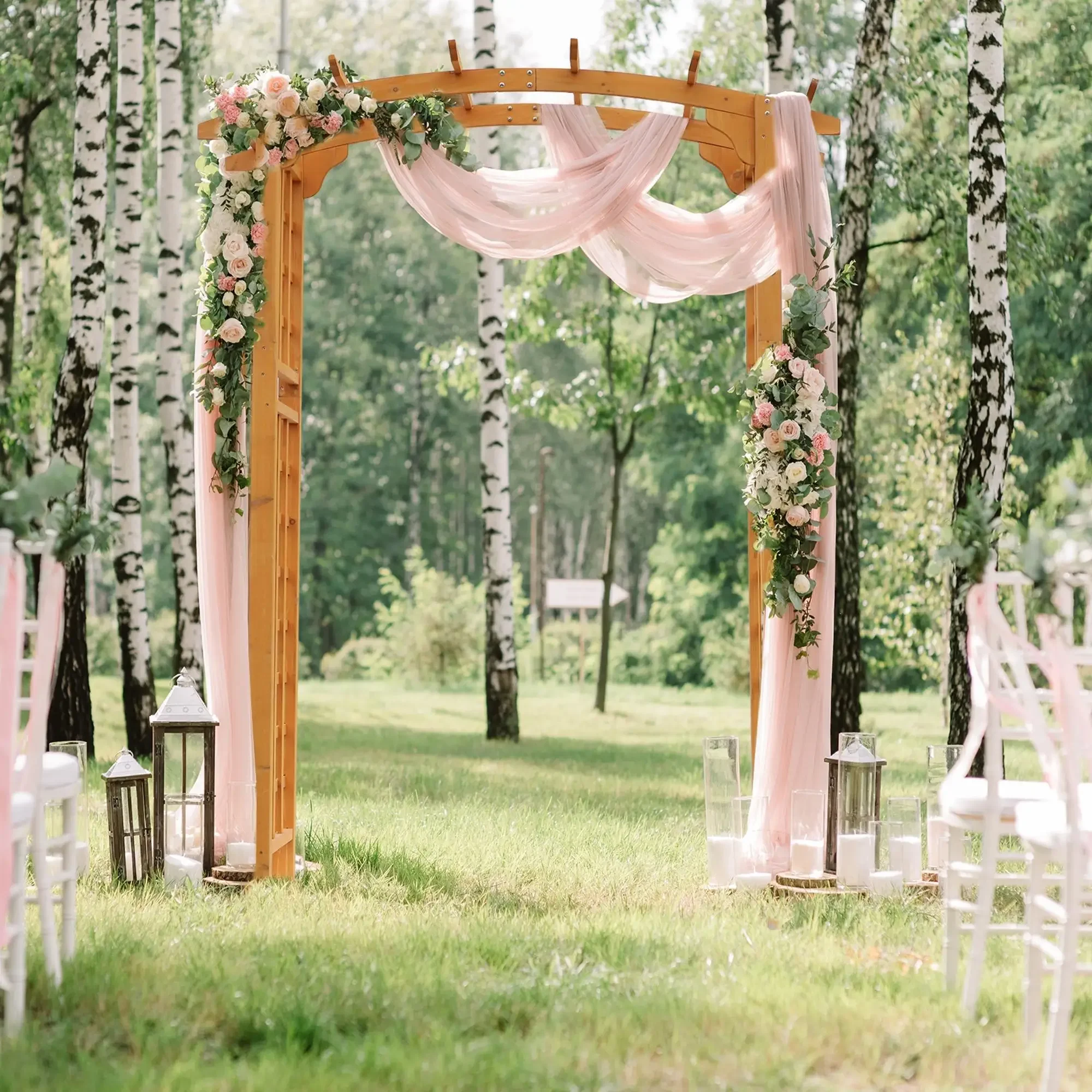 

Wooden Wedding Arch, Garden Arch Arbor for Climbing Plants & Trellis Design, Great for Vines, or as Balloon Decoration Sta