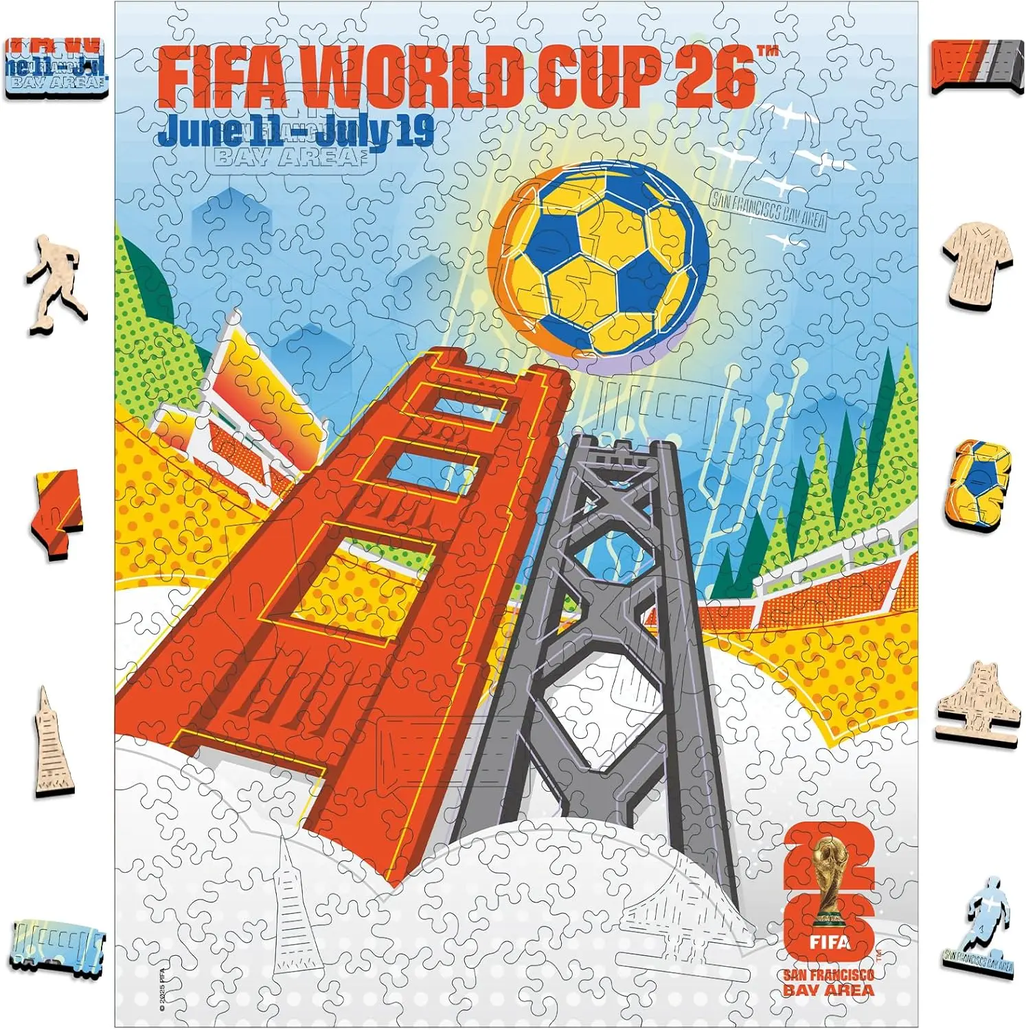 

FIFA World Cup 2026 City Puzzle San Francisco Poster Wooden Puzzles 200 PCS Creative Collectible Gift for Fans Official Licensed