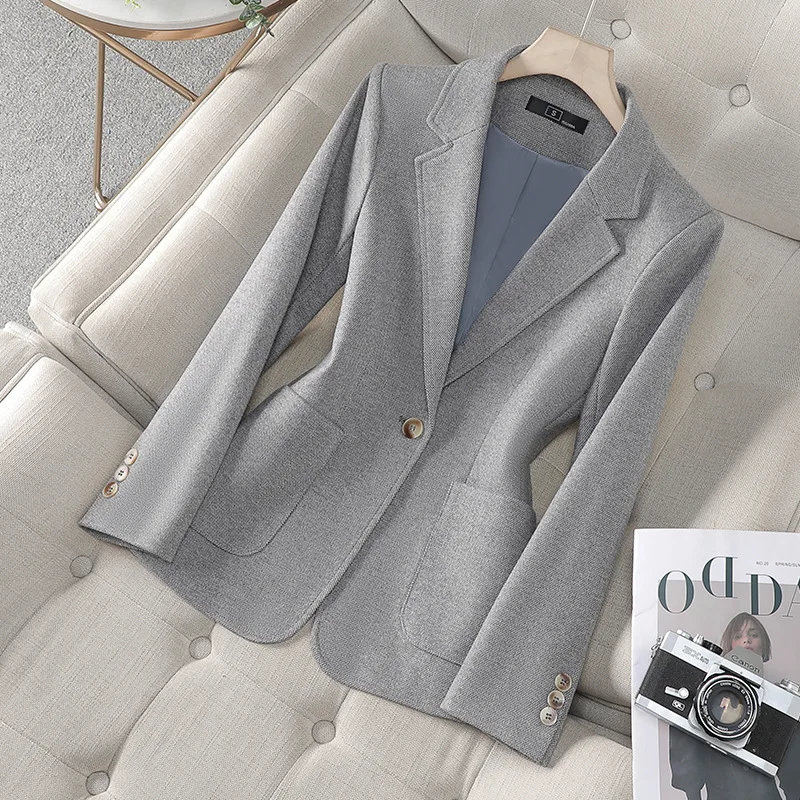 

Женский шерстяной пиджак, осенне-зимняя куртка 2026, новый костюм с длинными рукавами и одной пуговицей, пальто, женская официальная рабочая куртка, женская верхняя одежда