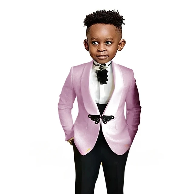 New Boys Suit Wedding Tuxedo 3 pieces Suit White Floral Jacket Pants Vest Formal Party Kids Clothes