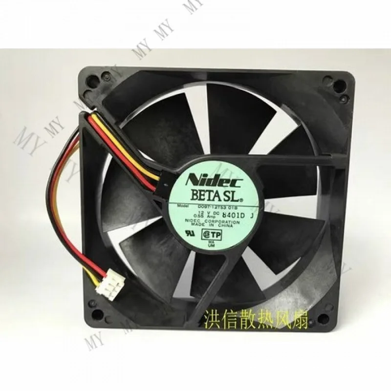 

TT для Nidec 9025 D09T-12TS3 01B DC 12 В 0,55 А 9 см 3-контактный блок питания охлаждающий вентилятор