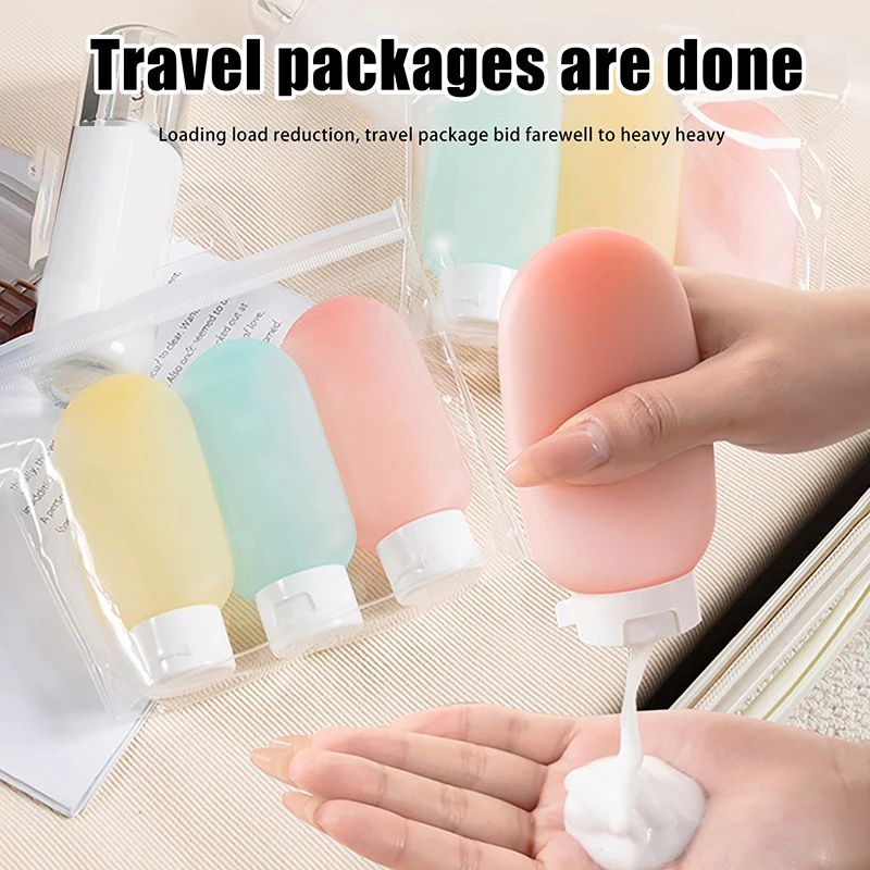 3/4 pçs garrafa recarregável 60ml pe loção recipiente squeeze tubo garrafa vazia portátil viagem à prova de vazamento shampoo chuveiro gel garrafa